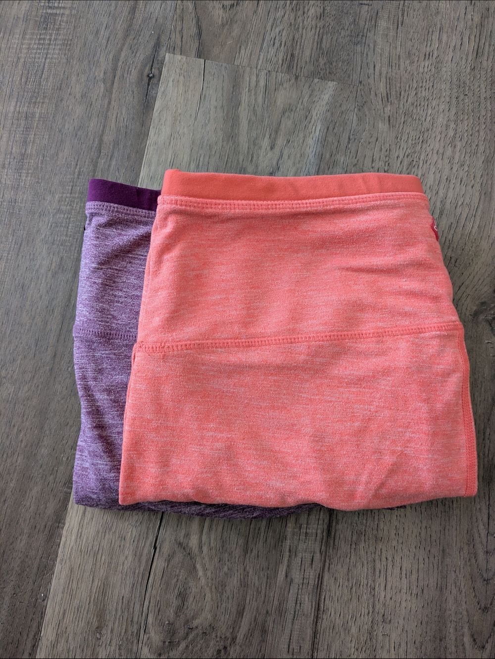 Prana Coral Pink & Heather Purple Crop Leggings Sz M